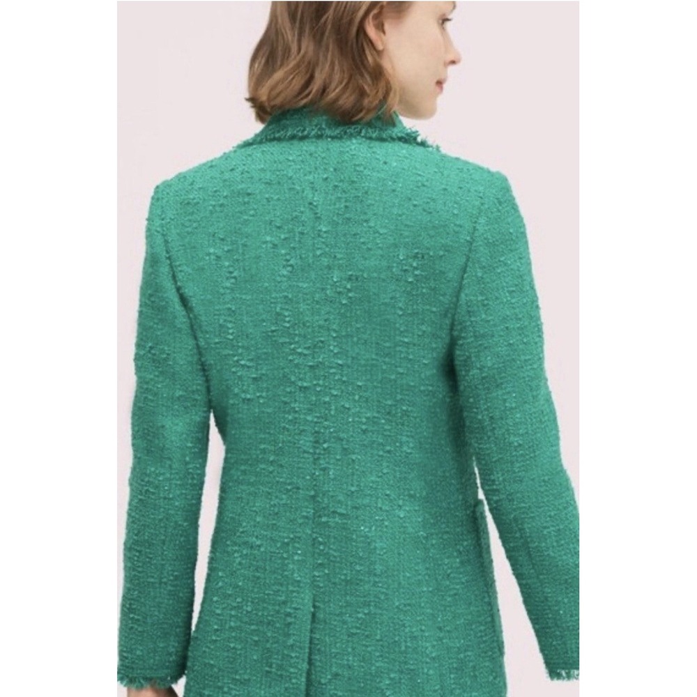 Kate Spade sequin tweed‎ Double Breasted blazer Kelly green Size 8 Shamrock - Picture 2 of 12